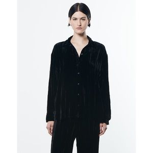 Silk Boutique Long Sleeve Velvet Blouse Woman's Size M